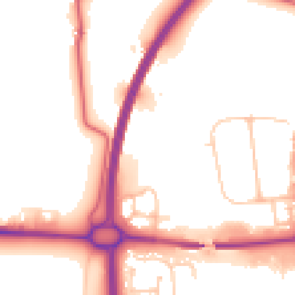 Daytime road noise heatmap for NE12 5AD