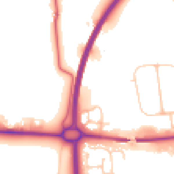 Daytime road noise heatmap for NE12 5AE