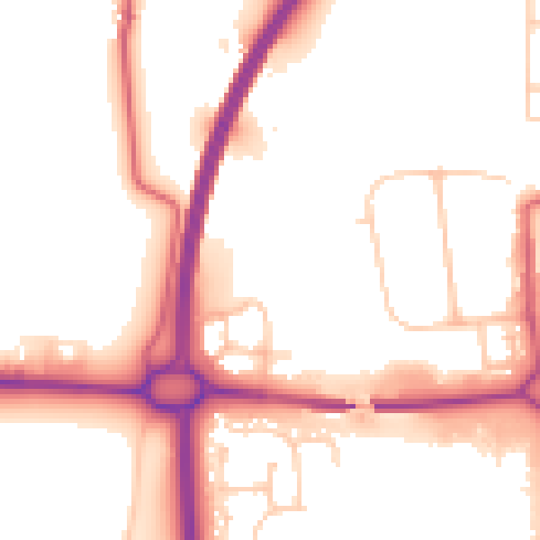Daytime road noise heatmap for NE12 5AF