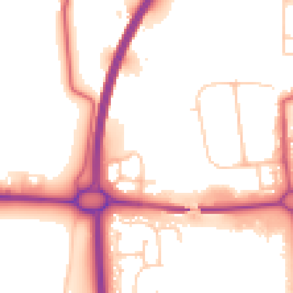 Daytime road noise heatmap for NE12 5AG