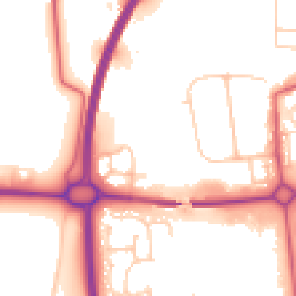 Daytime road noise heatmap for NE12 5AH