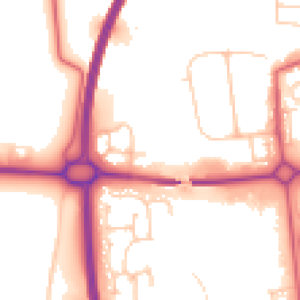 Daytime road noise heatmap for NE12 5AJ