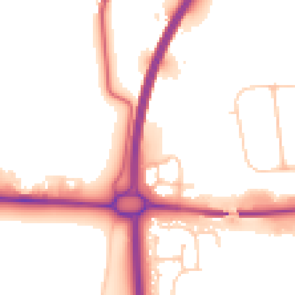 Daytime road noise heatmap for NE12 5AN