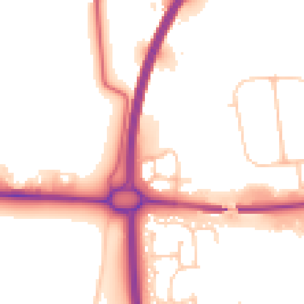 Daytime road noise heatmap for NE12 5AP