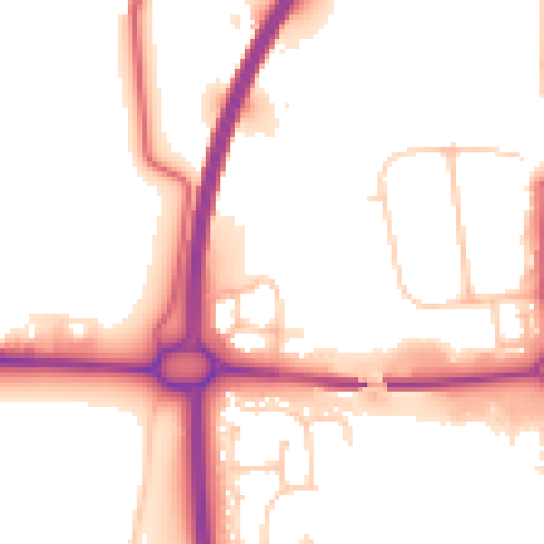Daytime road noise heatmap for NE12 5AQ