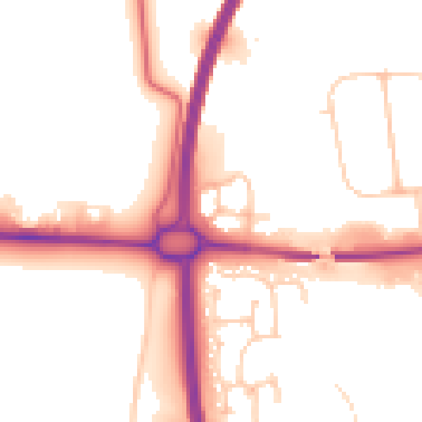 Daytime road noise heatmap for NE12 5AR