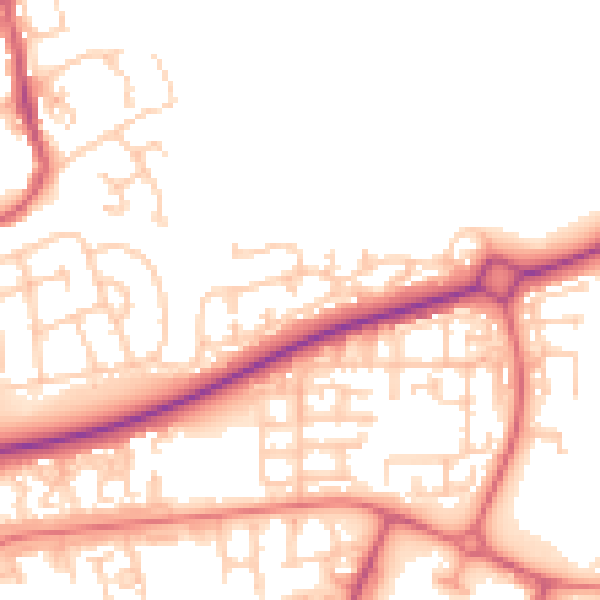 Daytime road noise heatmap for NE12 5BA