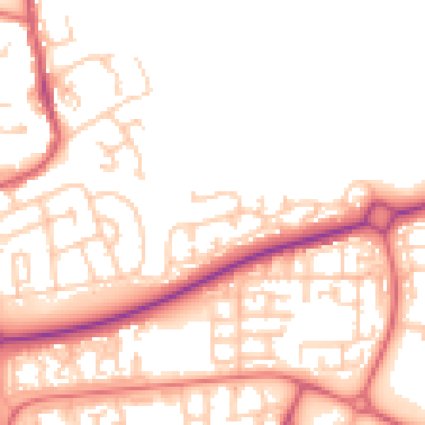 Daytime road noise heatmap for NE12 5BB