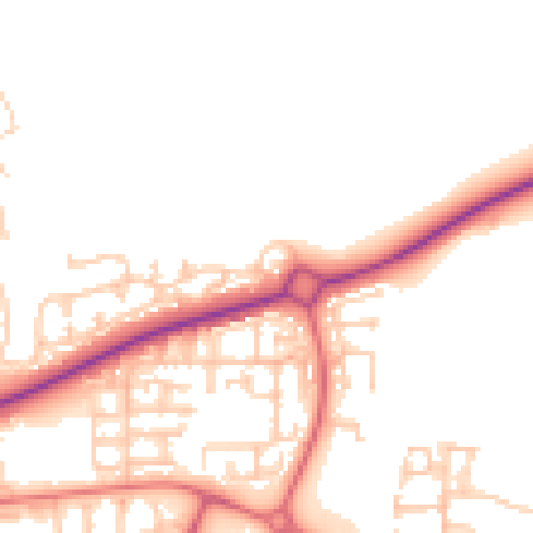 Daytime road noise heatmap for NE12 5BE