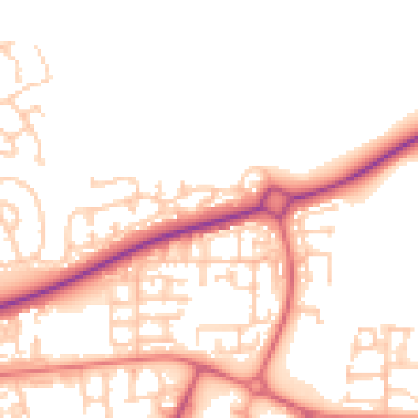 Daytime road noise heatmap for NE12 5BF