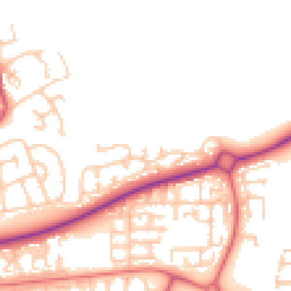 Daytime road noise heatmap for NE12 5BH