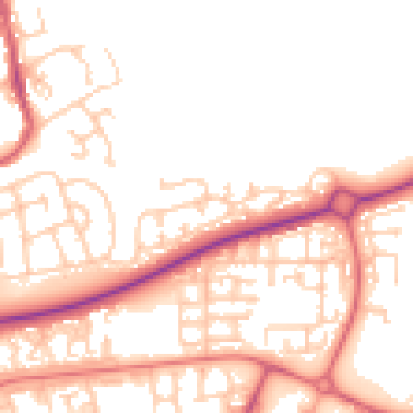 Daytime road noise heatmap for NE12 5BJ