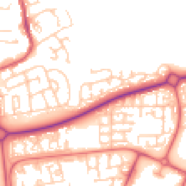 Daytime road noise heatmap for NE12 5BP