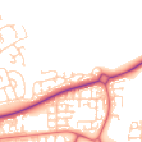 Daytime road noise heatmap for NE12 5BR