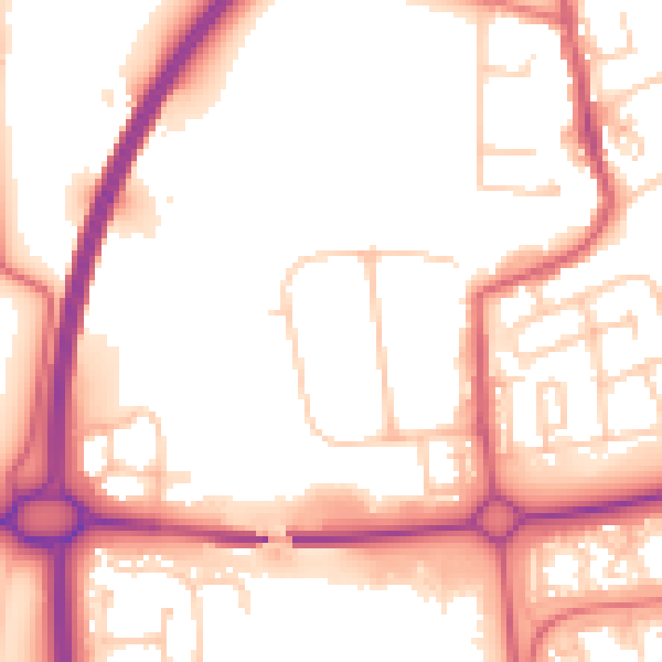 Daytime road noise heatmap for NE12 5UJ