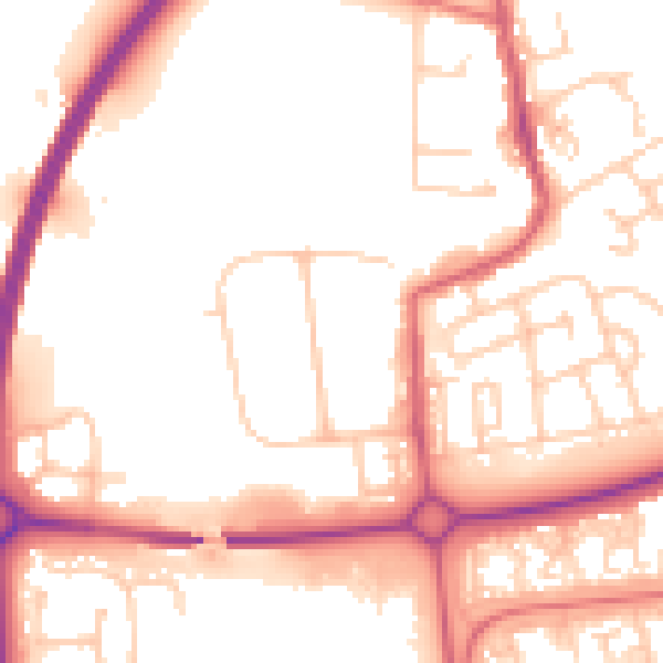 Daytime road noise heatmap for NE12 5UP