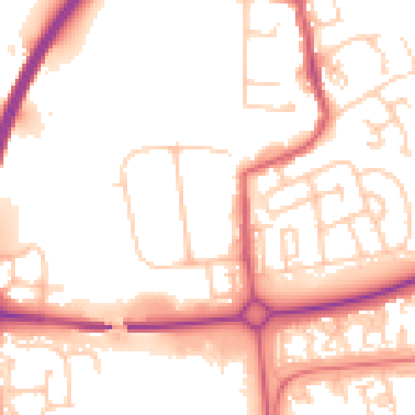 Daytime road noise heatmap for NE12 5UR