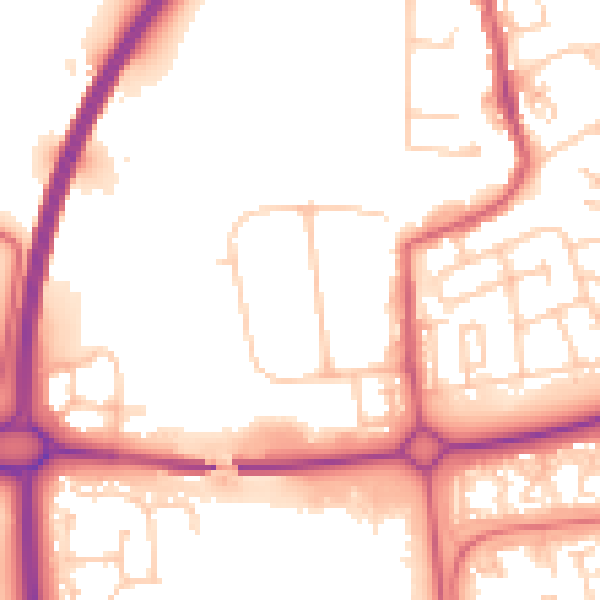 Daytime road noise heatmap for NE12 5US