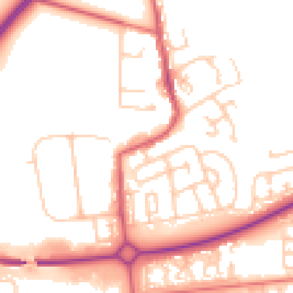 Daytime road noise heatmap for NE12 5UT