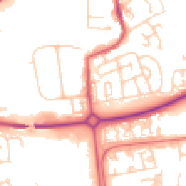 Daytime road noise heatmap for NE12 5XA