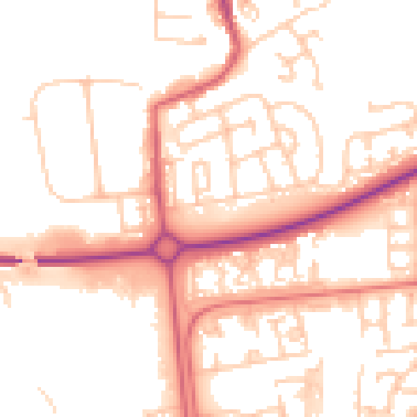 Daytime road noise heatmap for NE12 5XB