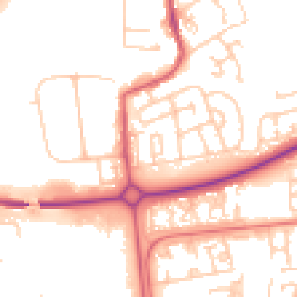 Daytime road noise heatmap for NE12 5XD