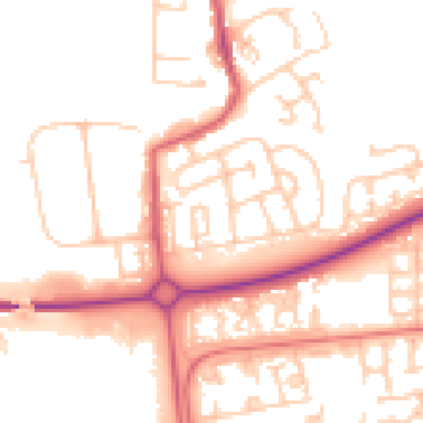 Daytime road noise heatmap for NE12 5XE