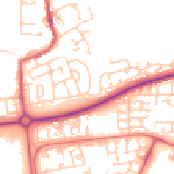 Daytime road noise heatmap for NE12 5XN