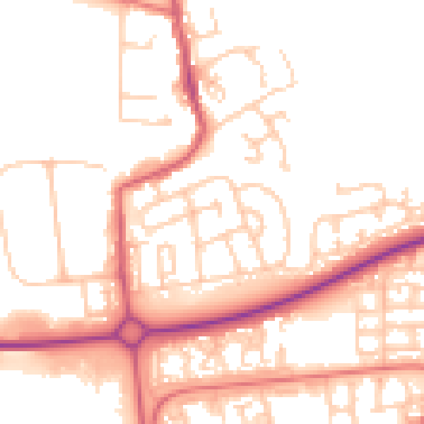 Daytime road noise heatmap for NE12 5XP