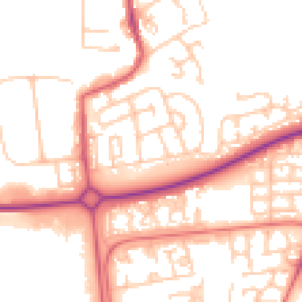 Daytime road noise heatmap for NE12 5XQ