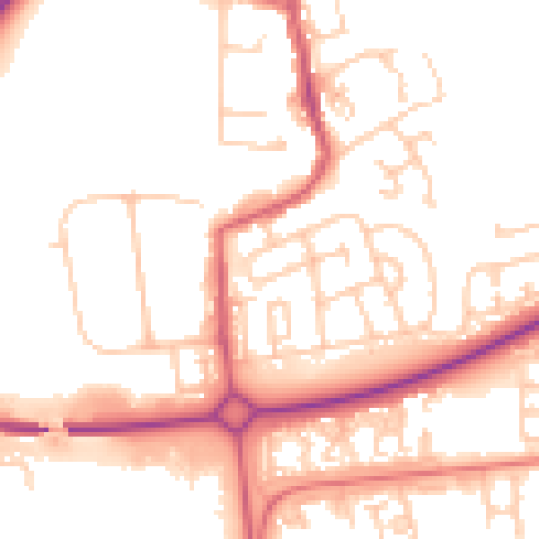 Daytime road noise heatmap for NE12 5XS