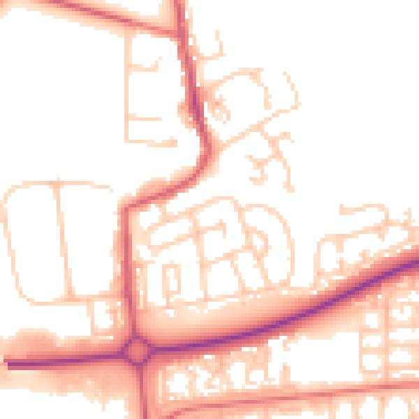Daytime road noise heatmap for NE12 5XT
