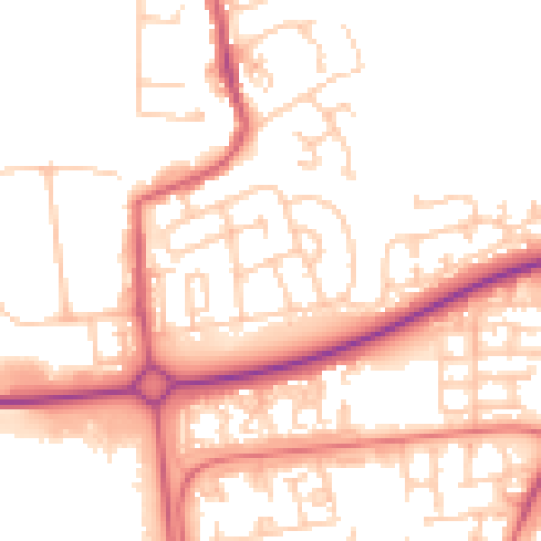 Daytime road noise heatmap for NE12 5XY