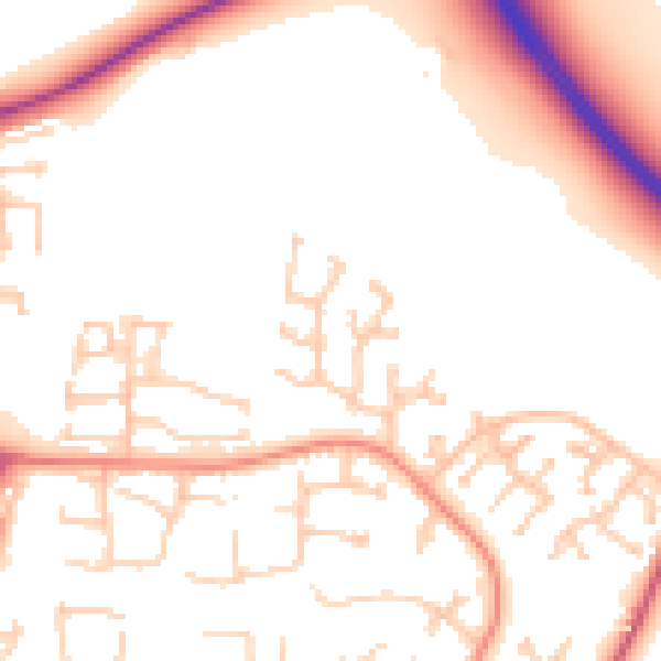 Daytime road noise heatmap for NE12 6FS