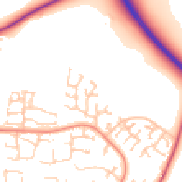Daytime road noise heatmap for NE12 6GD