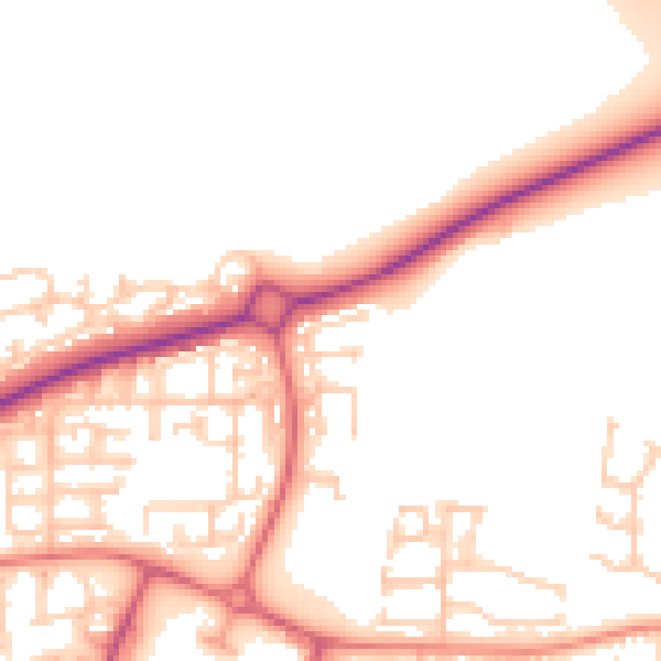 Daytime road noise heatmap for NE12 6GG