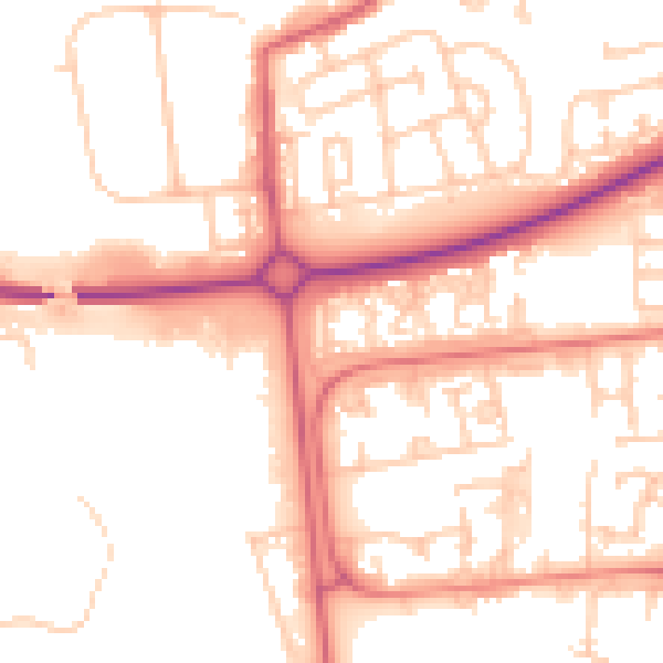 Daytime road noise heatmap for NE12 6GL