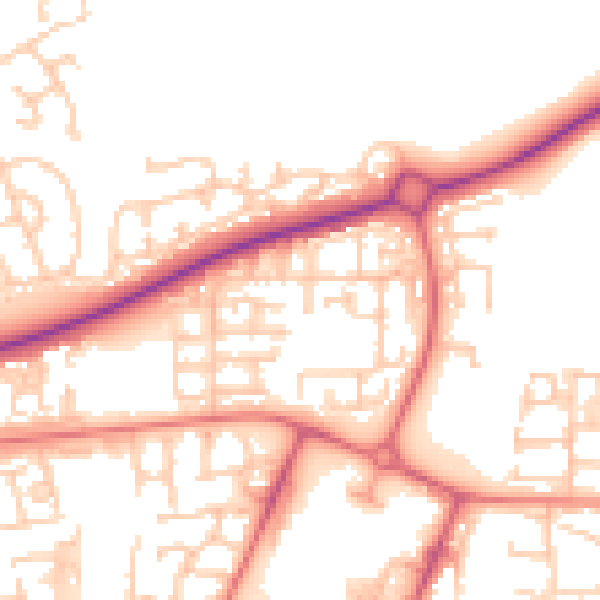 Daytime road noise heatmap for NE12 6PG