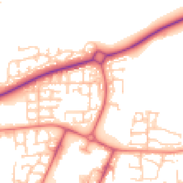 Daytime road noise heatmap for NE12 6PU