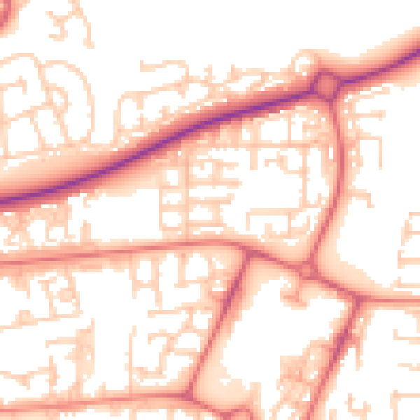 Daytime road noise heatmap for NE12 6QA