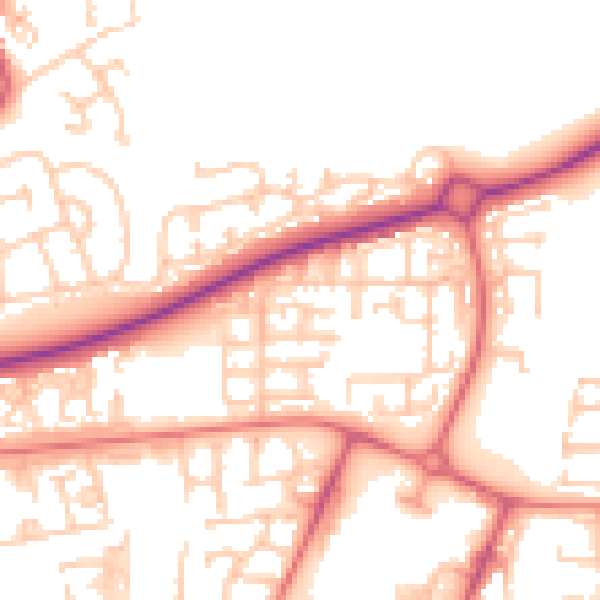 Daytime road noise heatmap for NE12 6QD