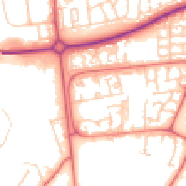 Daytime road noise heatmap for NE12 6QR