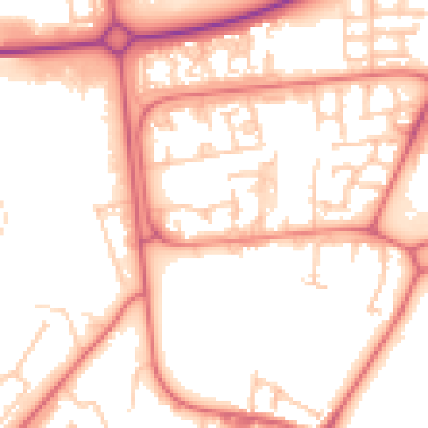 Daytime road noise heatmap for NE12 6TP