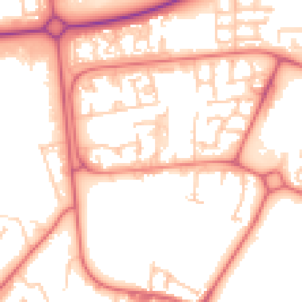Daytime road noise heatmap for NE12 6TR