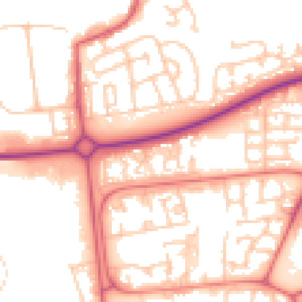 Daytime road noise heatmap for NE12 6TU