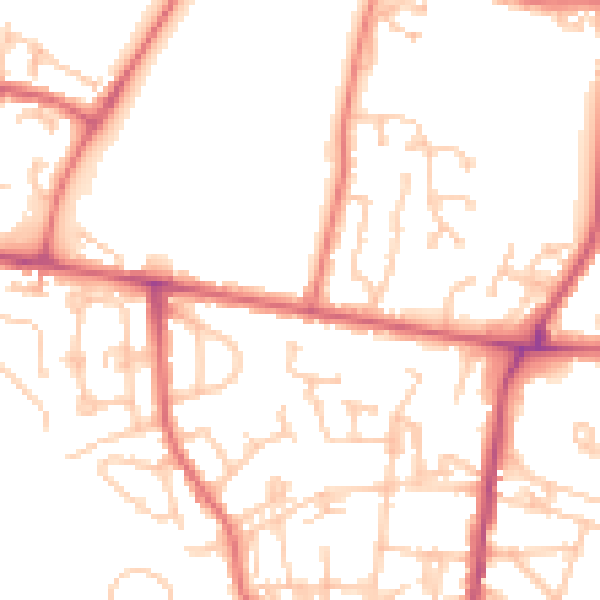 Daytime road noise heatmap for NE12 7AF