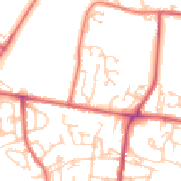 Daytime road noise heatmap for NE12 7AW