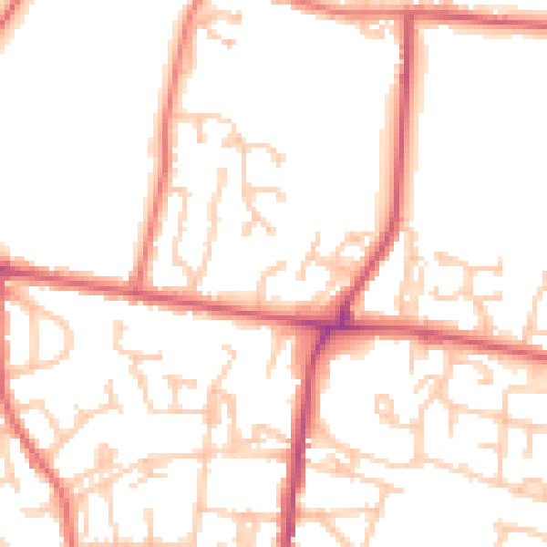 Daytime road noise heatmap for NE12 7BF