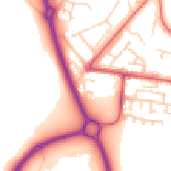 Daytime road noise heatmap for NE12 7DR