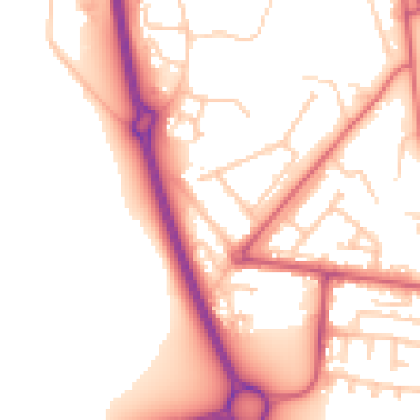 Daytime road noise heatmap for NE12 7EQ